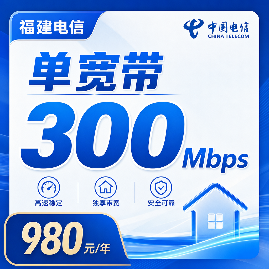 福建省宽带电信980元年享300Mbps-天音号